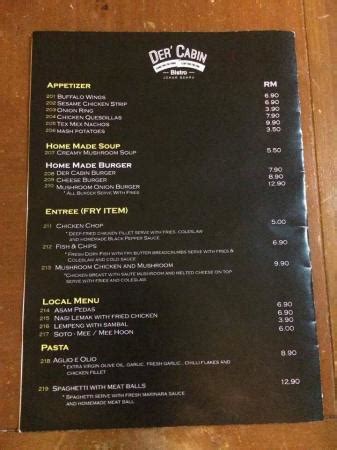 der cabin kulai menu.